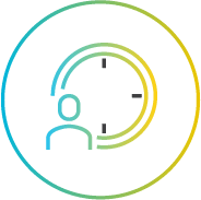 Person and Clock Icon with Circle